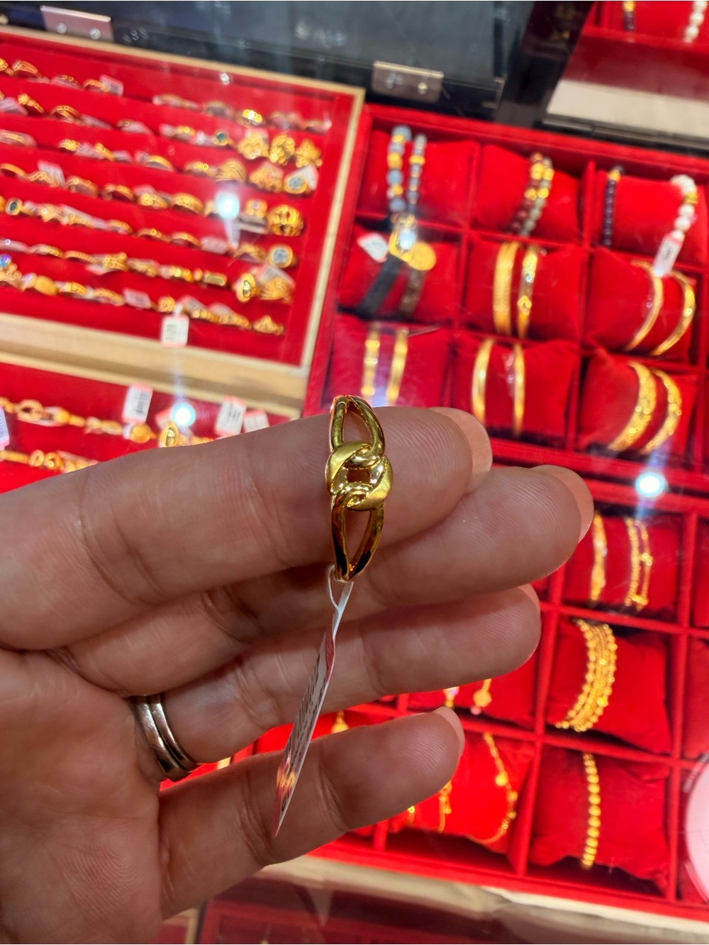 Real 24k 999 Gold-Tone Knot Ring - Women Jewelry